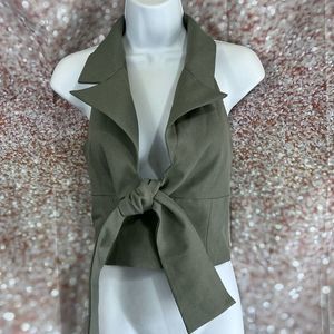 Olive Green Sleeveless Vest